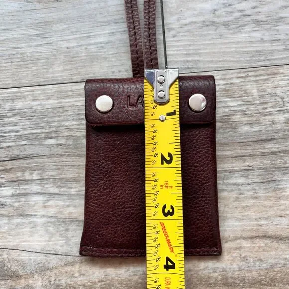Latico Leather Card Holder Wristlet Charm Brown Snap Minimal Wallet $55 Wristlet - Picture 7 of 8